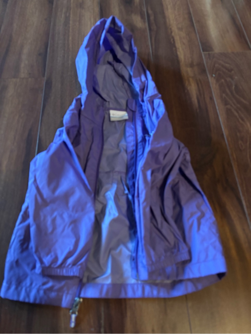Girls' Purple Hooded Rain Jacket — Lightweight Waterproof Shell